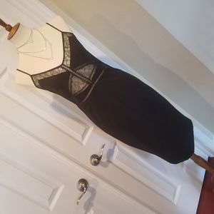 Bardot Jayne Black Lace Insert Cocktail Dress